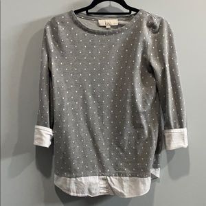 Petite Grey and White work shirt